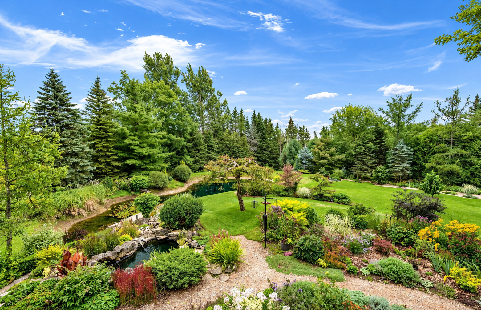 The gardens and ponds at Maple Lane